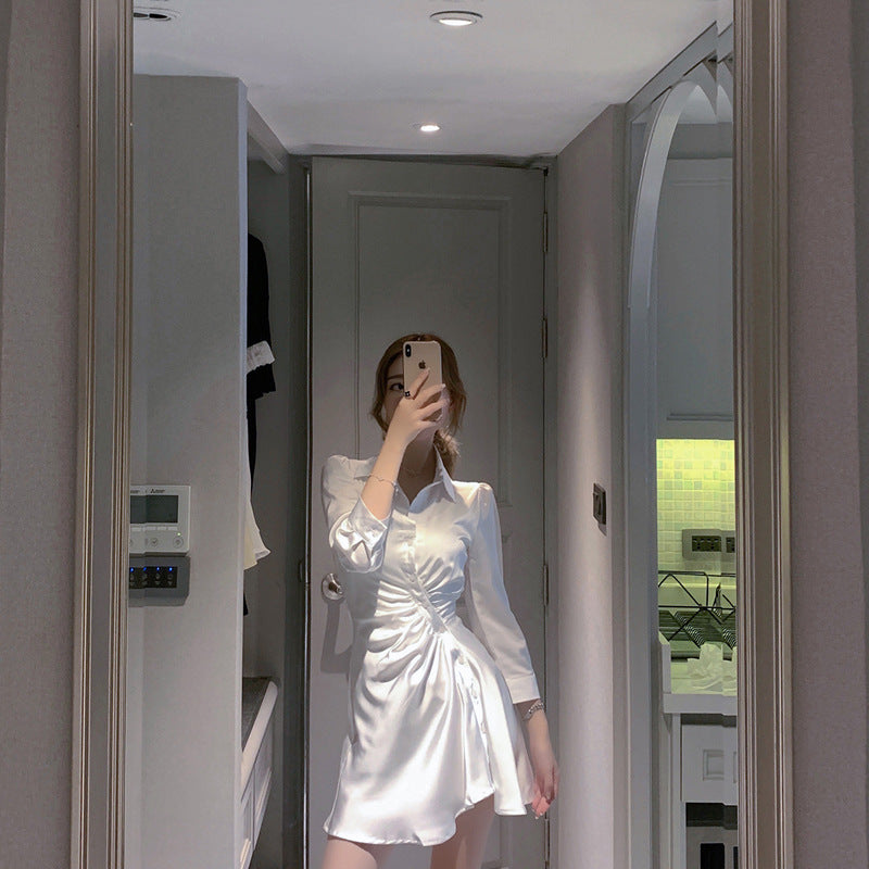 White satin dress