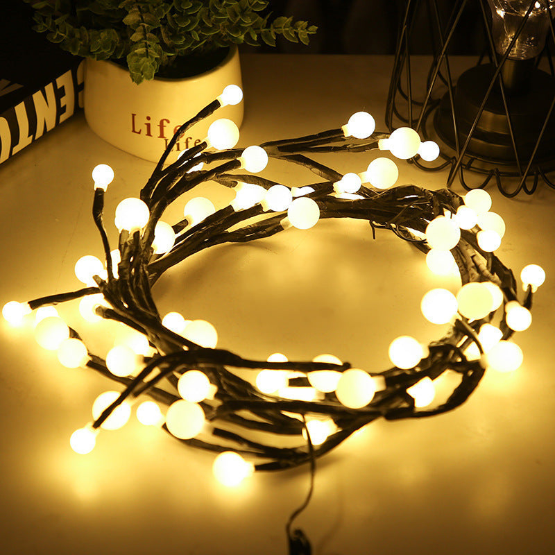 Low Pressure Branch Rattan String Warm Light