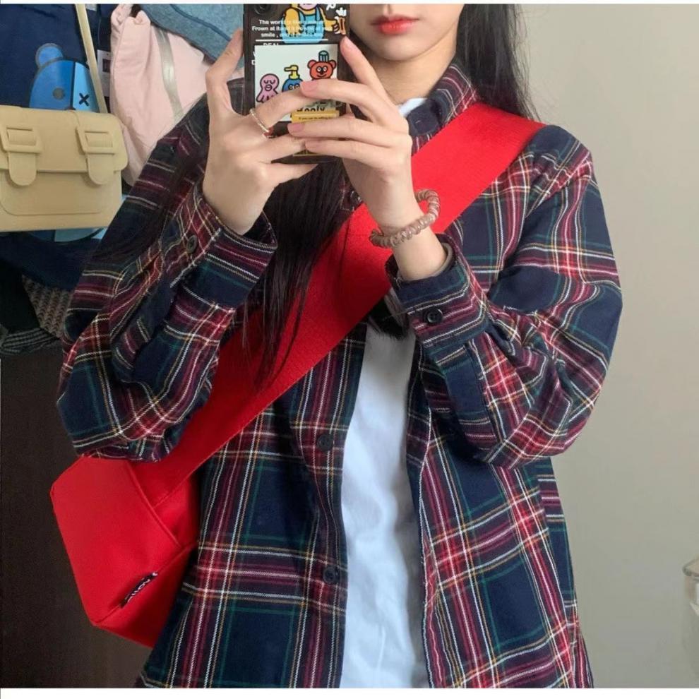 Fashion Loose Cool Plaid Shirt For Women