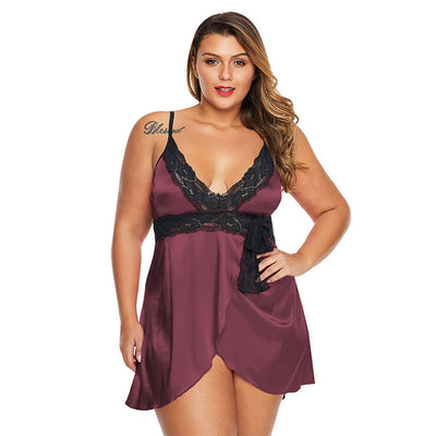 Plus Size Sexy Lingerie Homewear Women's Lace Lace Pajamas For Fat Girls