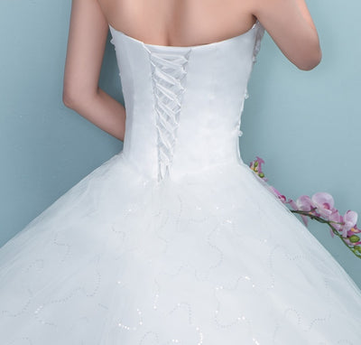 Aliexpress wedding bride wedding dress new large tail size wedding dress factory wholesale TH52