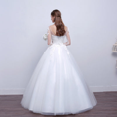 new shoulders Slim Qi wedding bride married slim wedding dress