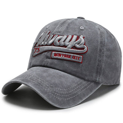 Washed denim casual baseball cap