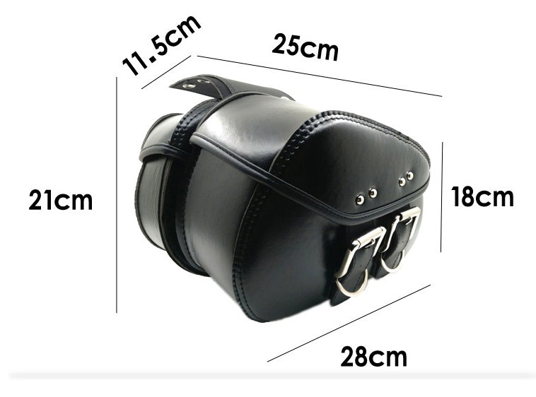 Black PU Leather Luggage Bags Motorcycle Saddlebags Saddle Bags Pouch For - HJG