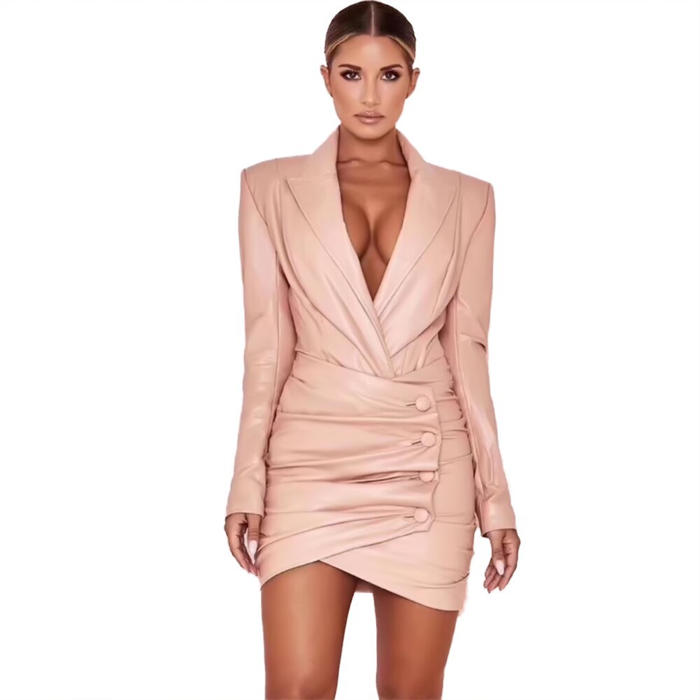 Sexy long sleeve base dress short