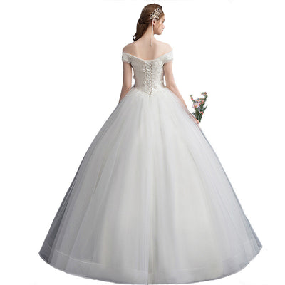 One-shoulder Bride Was Thin, High-waisted, Pregnant Women, Simple And Small, Tailed - HJG