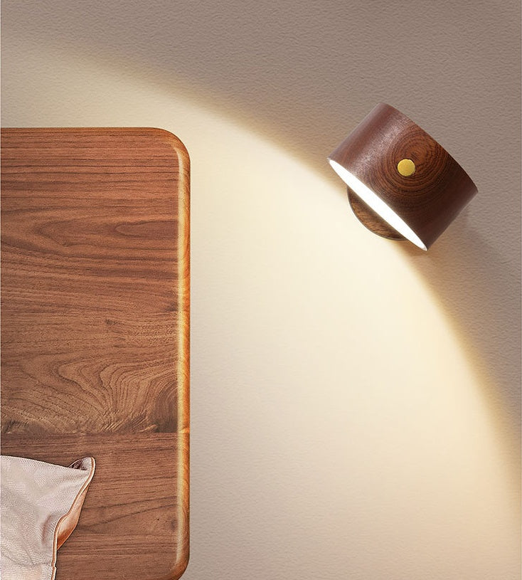 Simple Wooden Bedside Lamp In Bedroom