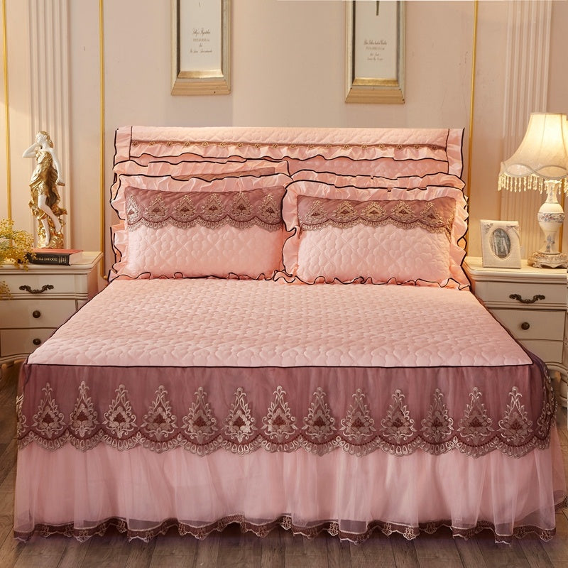 Quilted Lace Bed Skirt Thickened Plus Cotton Bedspread Single Piece Simmons Bed Cover Bed Circumference 1.8m Bed