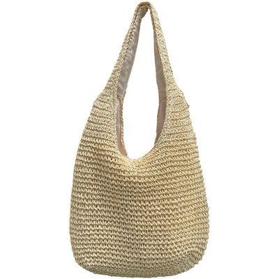 Large Capacity Seaside Vacation Beach Single Shoulder Woven Bag - HJG