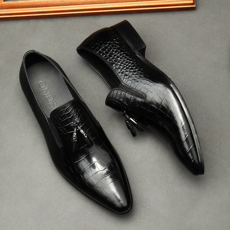 Formal Men Business Dress Pointed Toe Shoes Genuine Leather Mens