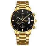 Men Watch Chronograph Sport Mens Watches Top Brand Luxury Waterproof Full Steel Quartz Gold Clock Men Relogio Masculino - HJG