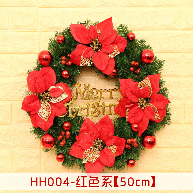 40 50 60CM Christmas Wreath Mince Rattan Ring Door Hanging Christmas Decorations, Christmas Wreath Window