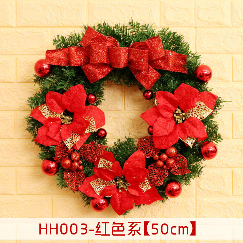 40 50 60CM Christmas Wreath Mince Rattan Ring Door Hanging Christmas Decorations, Christmas Wreath Window