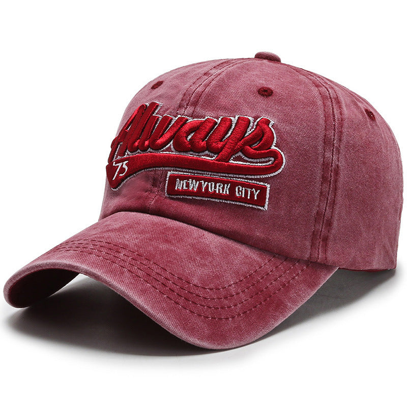 Washed denim casual baseball cap