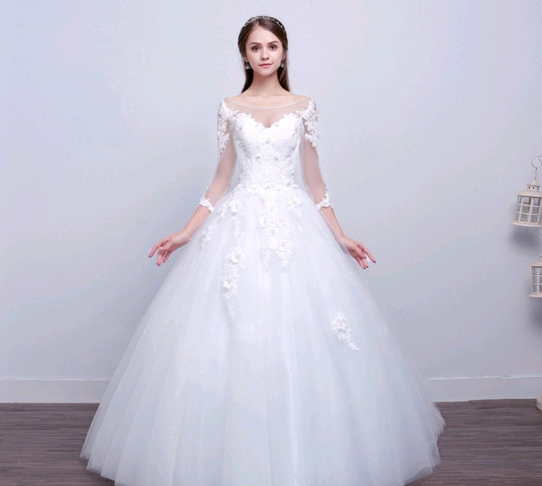 new shoulders Slim Qi wedding bride married slim wedding dress