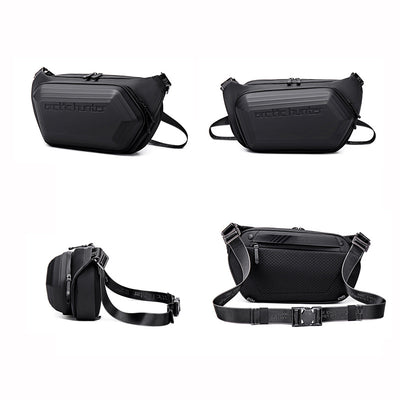 Men's Messenger Shoulder Waist Bag Trend Fashion Design Sling Bag Large Capacity Waterproof Chest Bags Wear-resistant - HJG