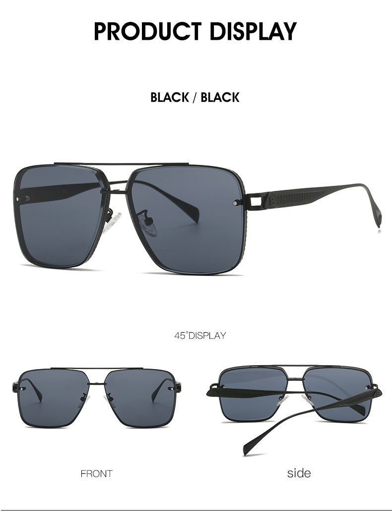 Men's Casual Fashion Metal Frame Sun Glasses - HJG