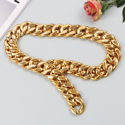 Ins Street Personality Metal Gold Thick Chain Wide Waist Chain Decoration