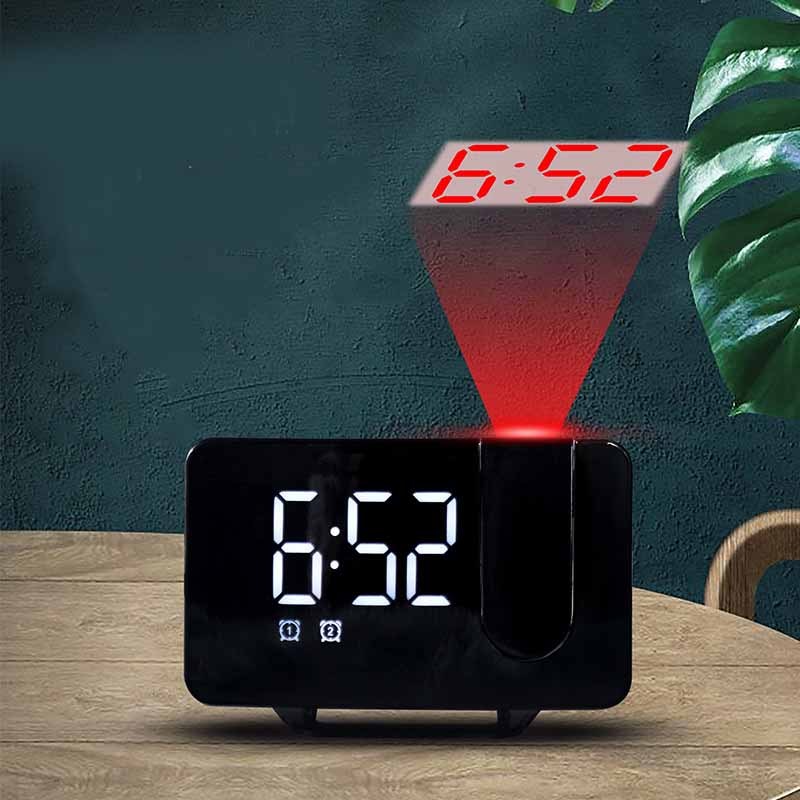 LED Display Electronic Clock Curved Alarm Clock