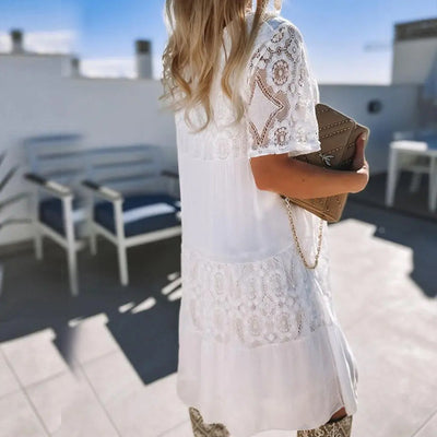 Fashion Short Sleeve Lace Dress