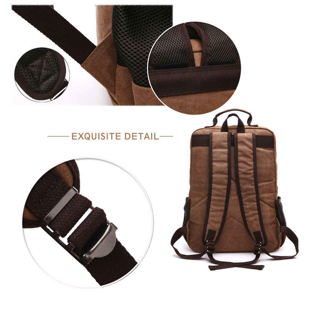 New Men Canvas Backpack Shoulder Bag Students Leisure Bag Computer Bag School Mochila Teenagers 15inch Laptop Rucksack