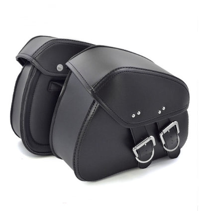 Black PU Leather Luggage Bags Motorcycle Saddlebags Saddle Bags Pouch For - HJG