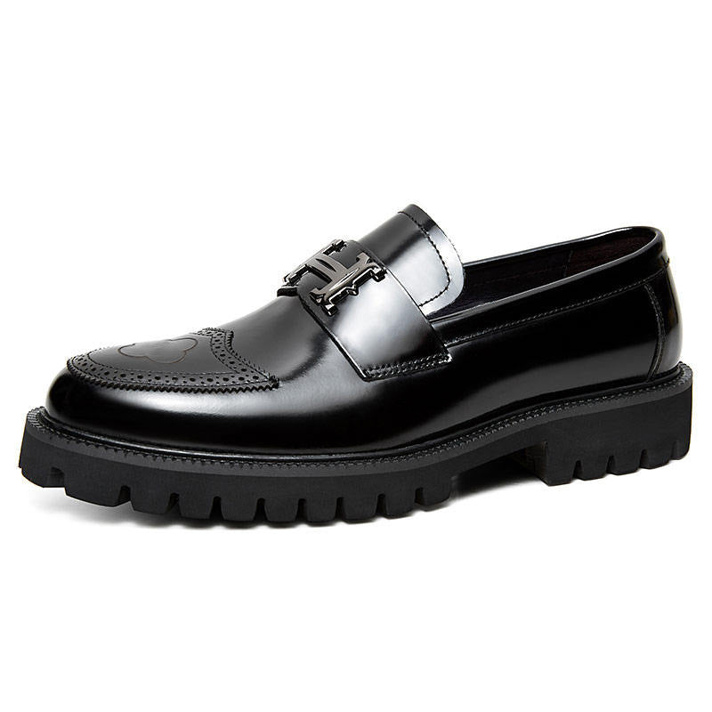 Slit Beads Matte Craft Leather Shoes Men - HJG