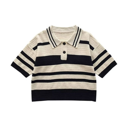Boys' Summer Short-sleeved Polo Shirt T-shirt - HJG
