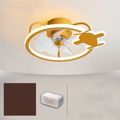 Nordic Simple Household Electric Fan Chandelier Childrens Fan Lamp Bedroom Ceiling Fan Lamp