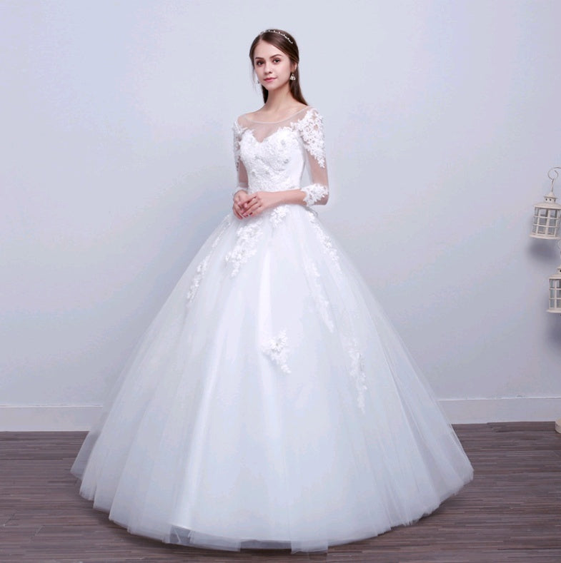 new shoulders Slim Qi wedding bride married slim wedding dress