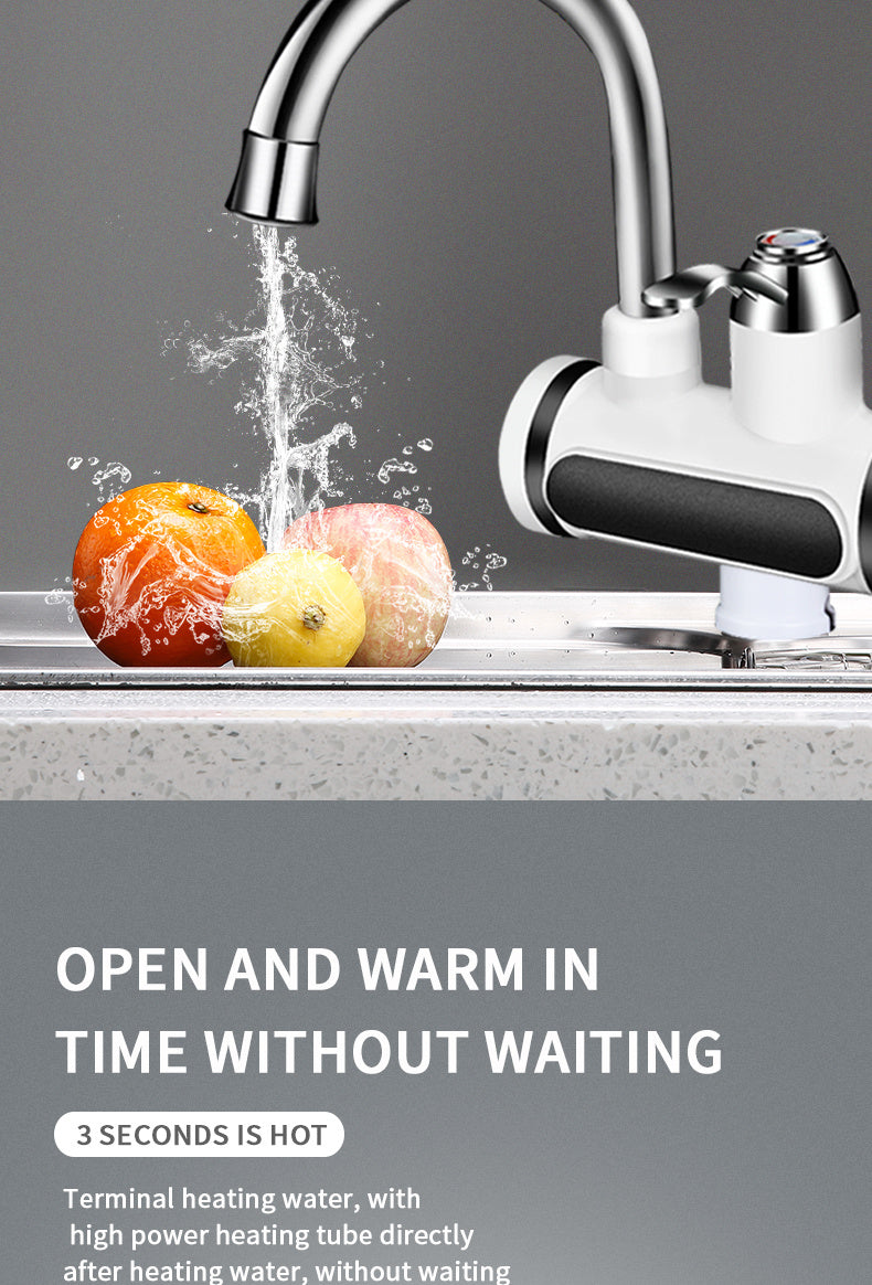 Kitchen Electric Water Tap  Water Heater Temperature Display Cold Heating Faucet Hot Water Faucet Heater - HJG