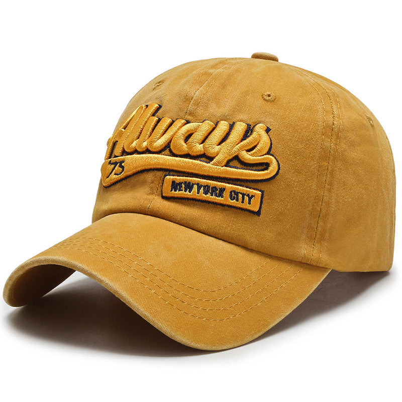 Washed denim casual baseball cap