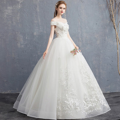 One-shoulder Bride Was Thin, High-waisted, Pregnant Women, Simple And Small, Tailed - HJG