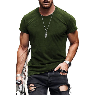 Fashion Solid Color Men's Short Sleeve Casual