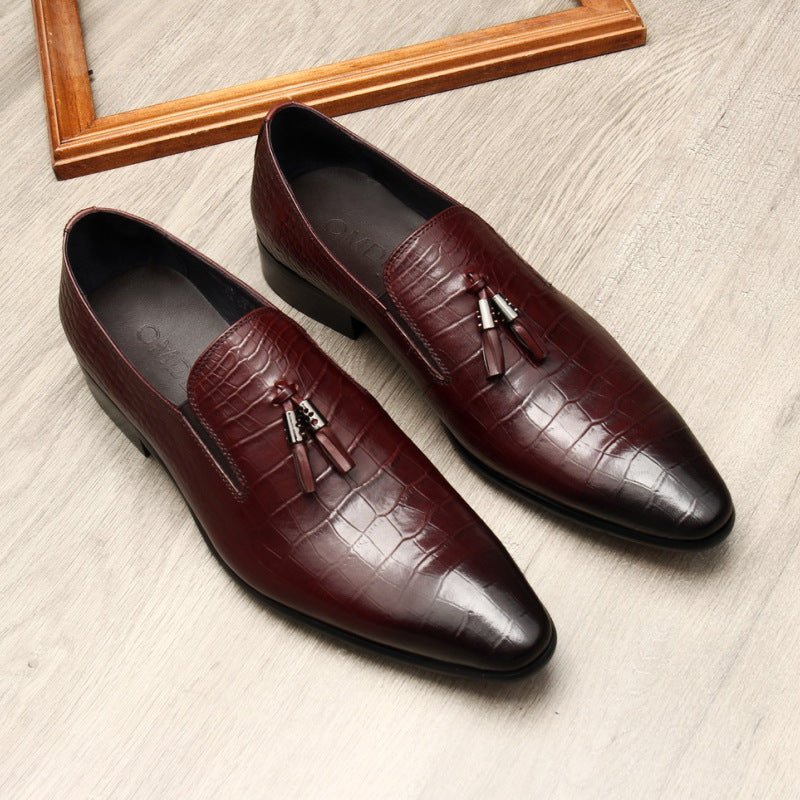 Formal Men Business Dress Pointed Toe Shoes Genuine Leather Mens