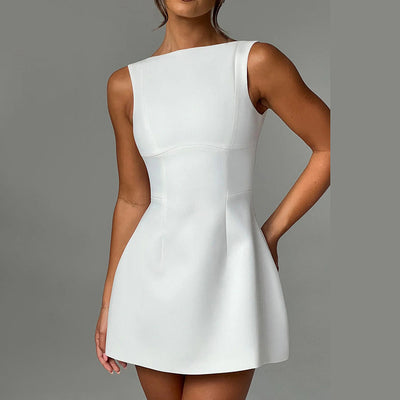 Sexy Slim-fitting Backless Dress Summer Sleeveless Short Dresses - HJG