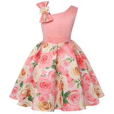 New Girls Kids Flower Elegant Causal Princess Party Dresses