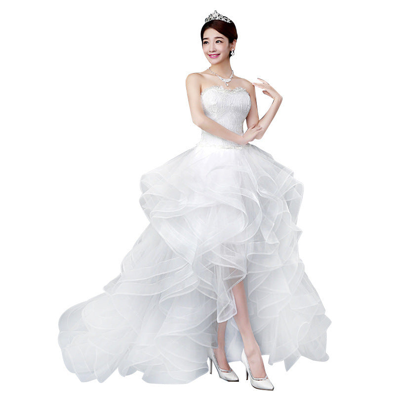 Women's Longtail Lace Wedding Bridal Toast Dress