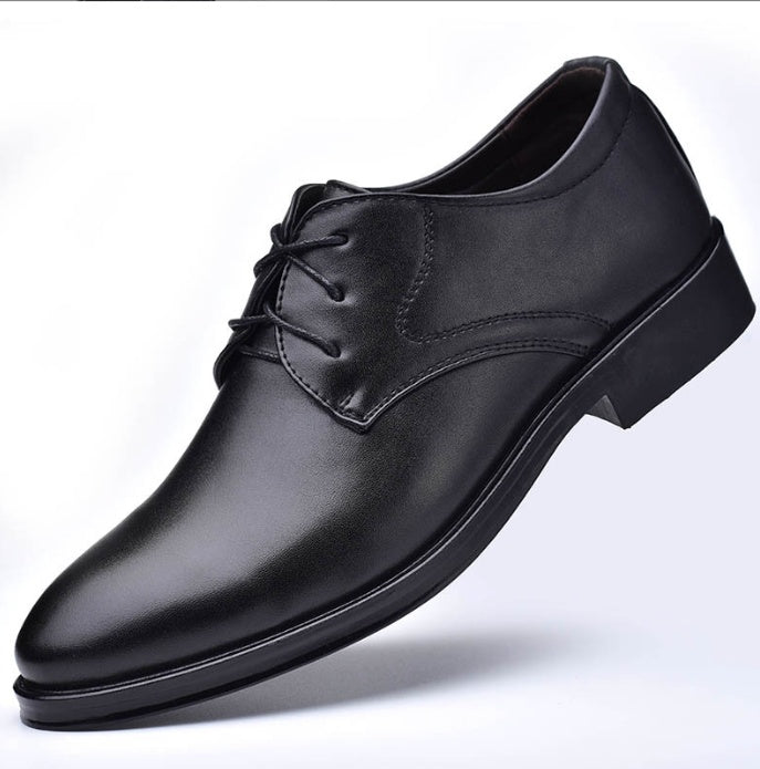 Black Shoes With Pointed Toe For Men - HJG