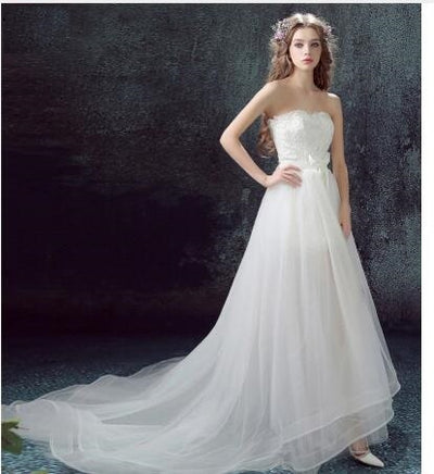 Sexy Detachable Skirt Mermaid Tulle Lace Appliques Short Wedding Dress New Wedding Dresses