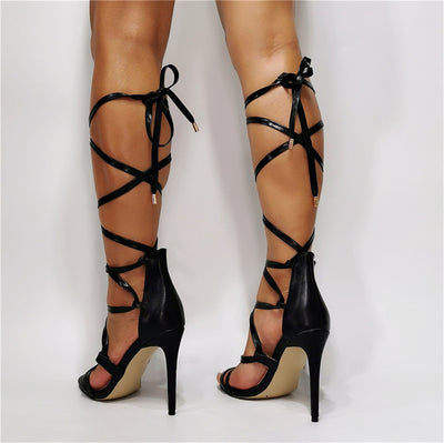 European And American Strappy Roman Stiletto Sandals