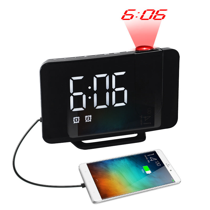 LED Display Electronic Clock Curved Alarm Clock