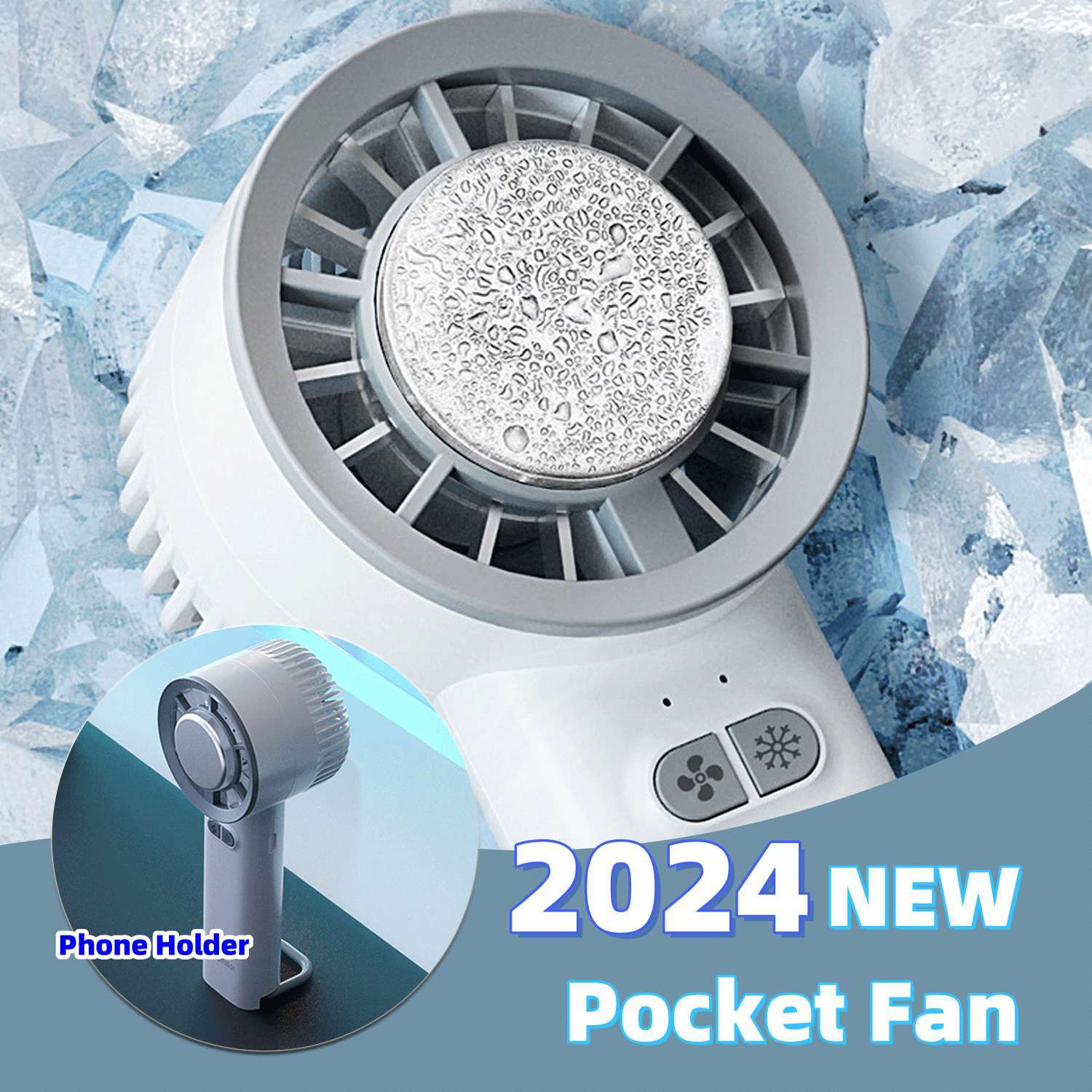 2024 Summer Gadget Handheld Turbo Jet Fan Mini Portable Ice Cold Fan Generation Brushless Motor Wind High Speed Duct Fans Violent Blower - HJG