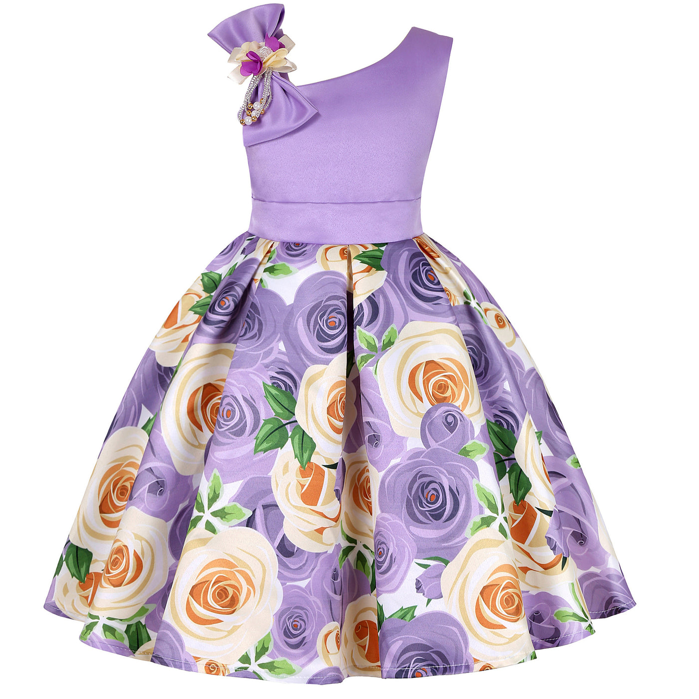 New Girls Kids Flower Elegant Causal Princess Party Dresses