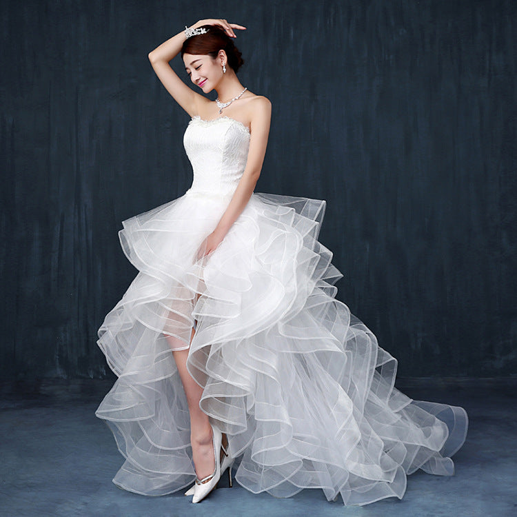 Women's Longtail Lace Wedding Bridal Toast Dress