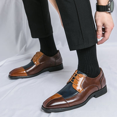 Business Formal Wear Casual Square Toe Large Size Leather Shoes - HJG