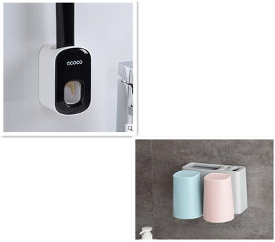 Wall Mounted Automatic Toothpaste Holder Bathroom Accessories Set Dispenser - HJG