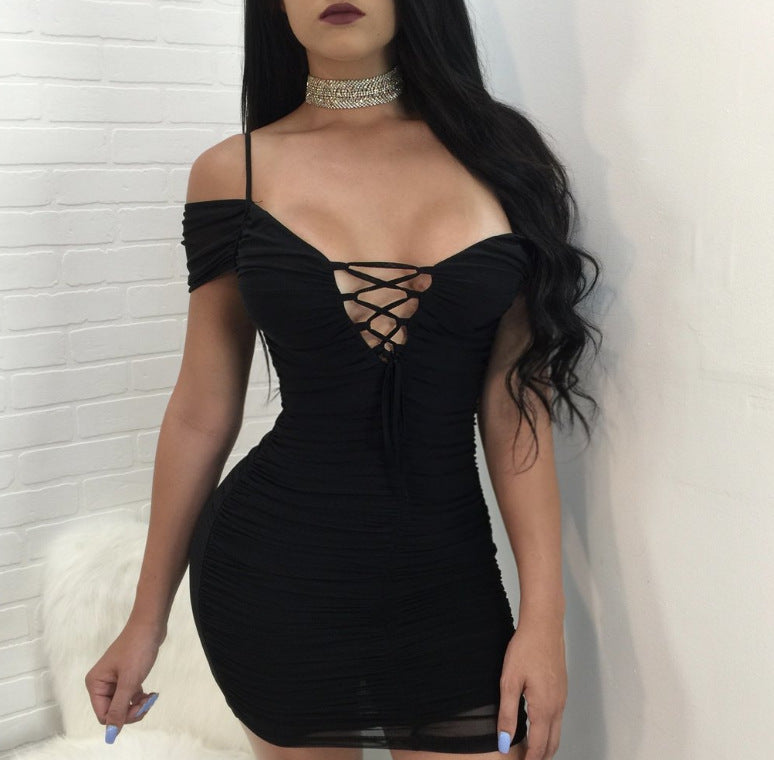 Deep V lace sexy dress