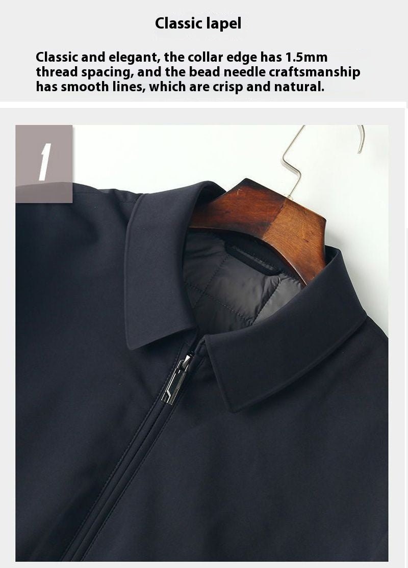 New Middle-aged Men Spring And Autumn New Polo Collar Coat