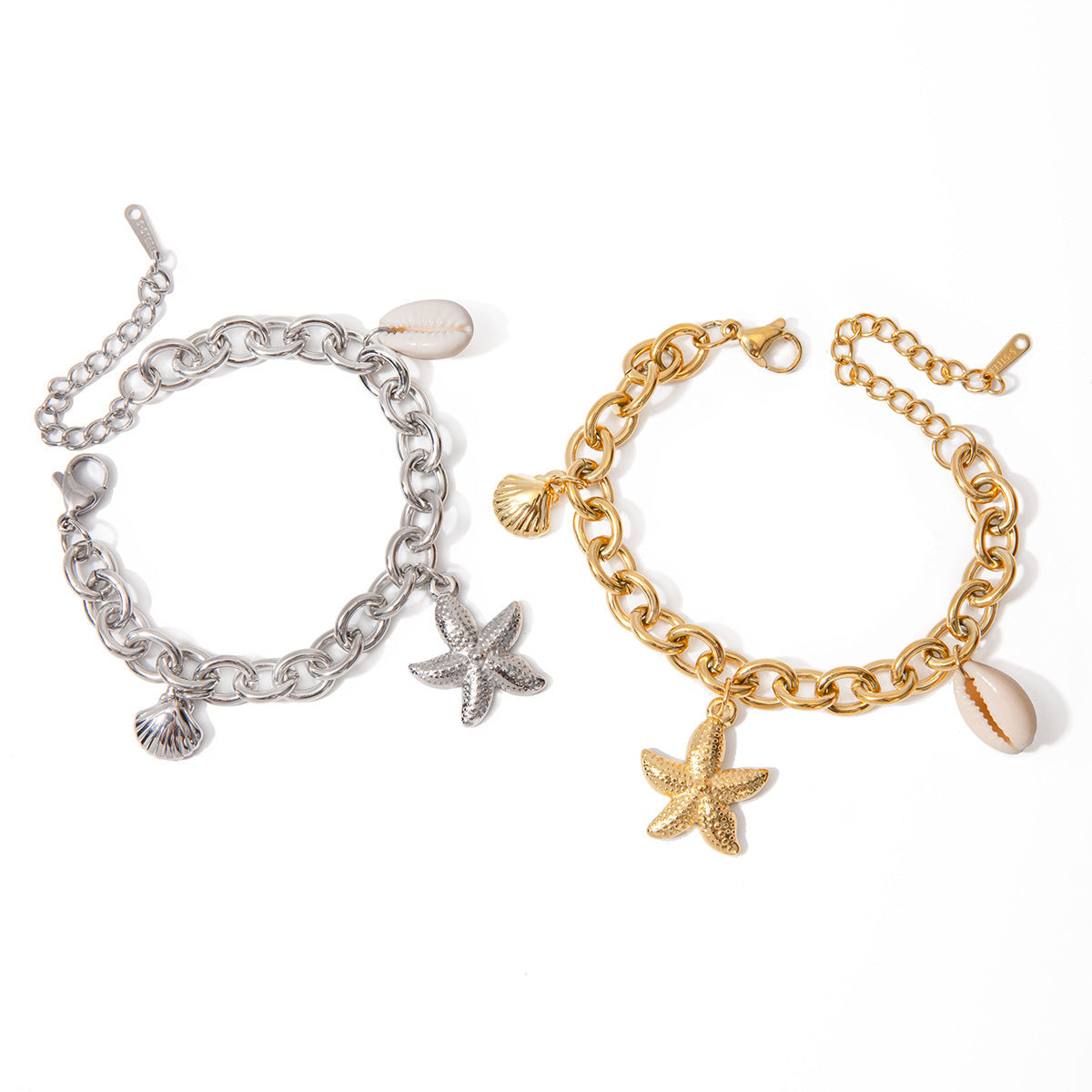 Stainless Steel Starfish Shell Conch Bracelet For Women Fashion Beach Bracelets Birthday Jewelry Gifts